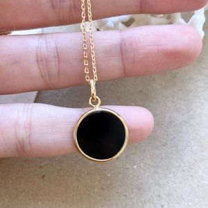 Black Onyx Gemstone Pendant Necklace